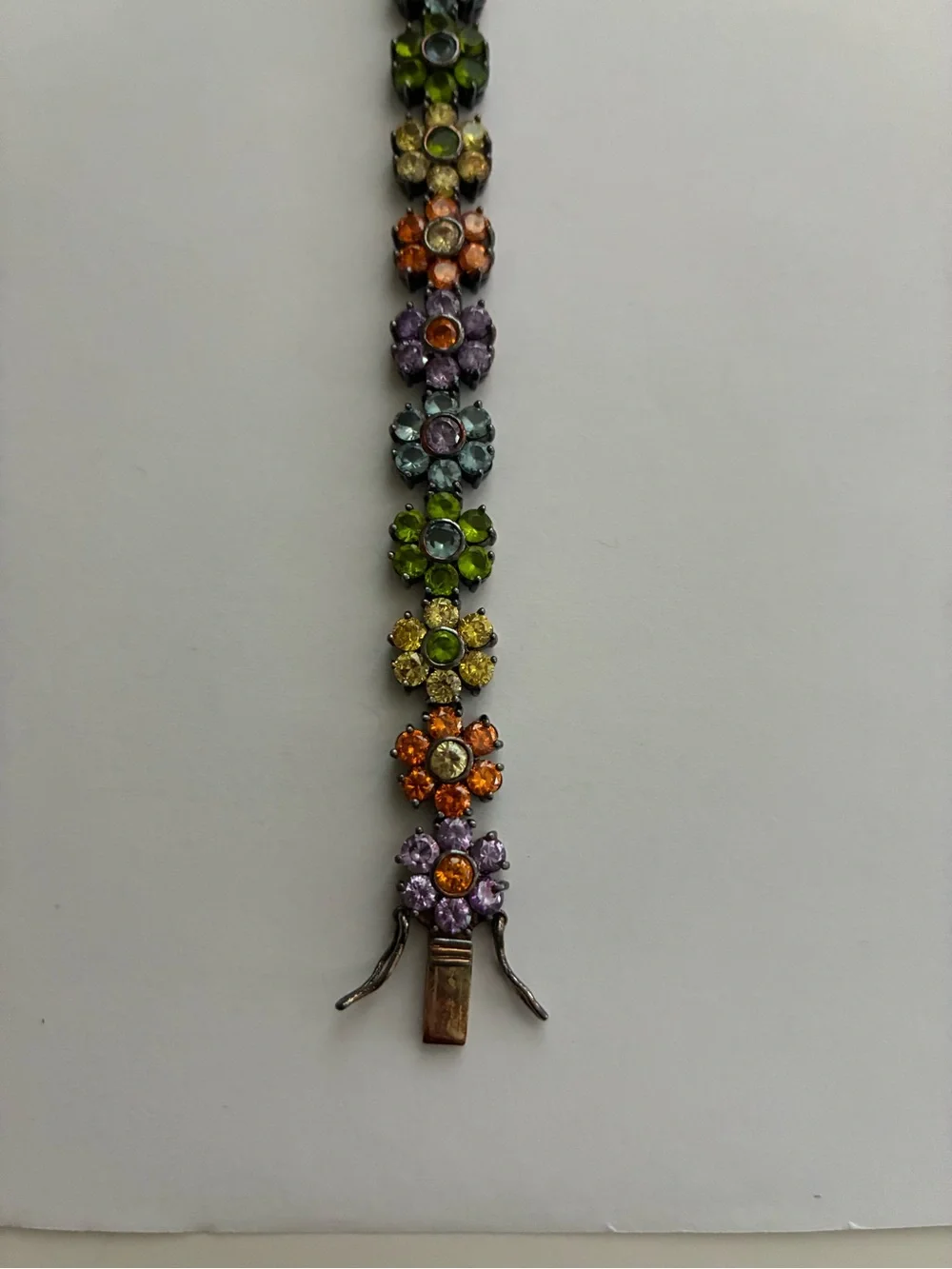 Suzanne Somers 925 Sterling Silver Multi Gemstone Bracelet